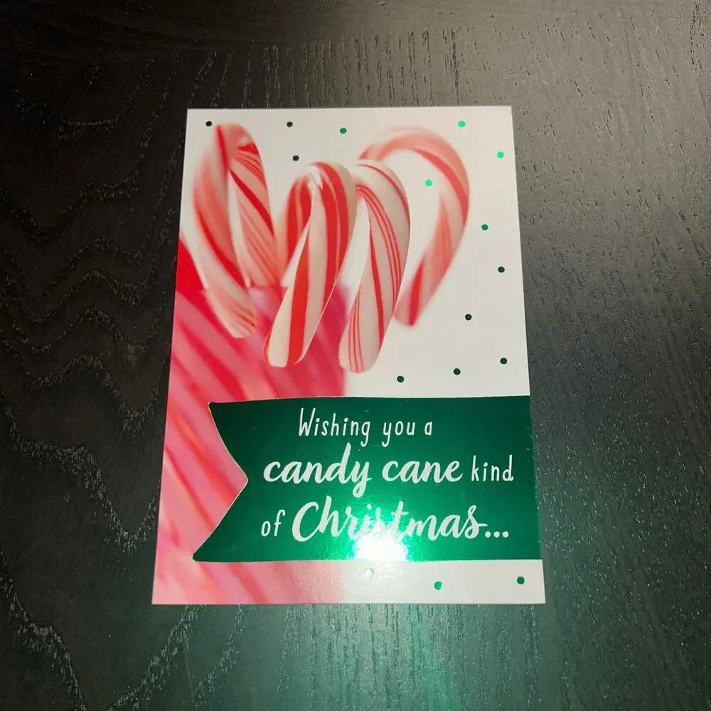 New Hallmark Set of 10 Red Candy Cane Christmas Holiday Greeting Cards